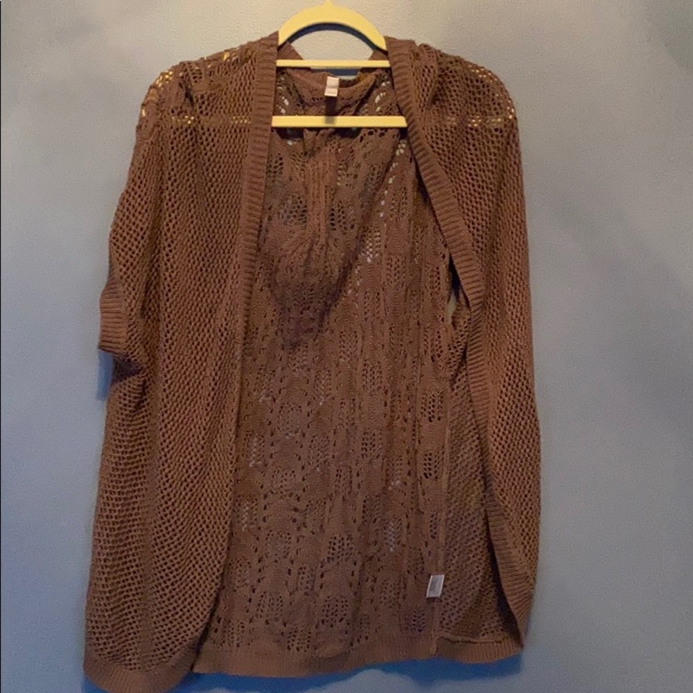 Lacey purple short sleeve cardigan